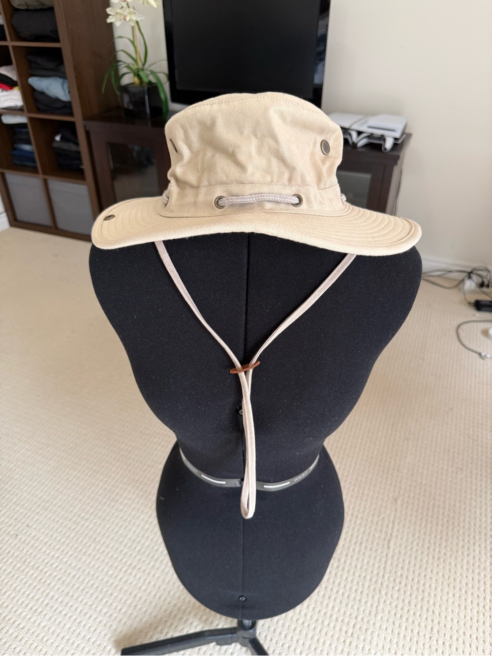 Outbound Wide Brim Sun Hat Sand Beige Safari Boonie Adjustable Chin Strap